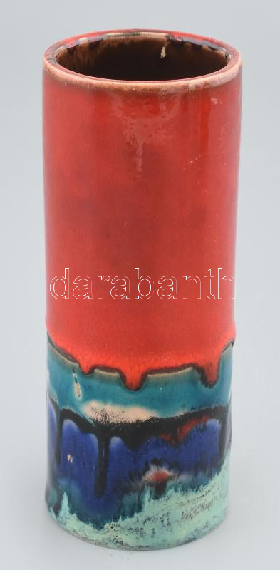 retro kerámia váza. Mázas kerámia jelzés nélkül, hibátlan. 13 cm