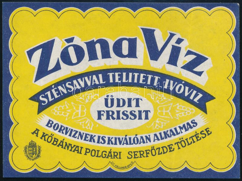 ZónaVíz Kőbányai Polgári Serfőzde címke