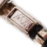 Arany (Au) fehérarany tokos Longines karóra, mechanikus szerkezettel, működik, brillekkel ékítve, jelzett, d: 18mm, bruttó: 9,8g - Image 4