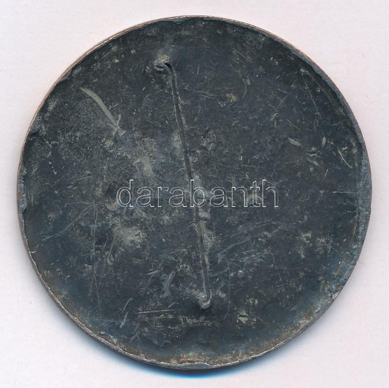 Osztrák-Magyar Monarchia ~1900. Egyoldalas ezüstözött bronz lemezérem, hátlapja ónnal kitöltve. Szign.: Anton Scharff (54mm) T:2,2- patina, ph, hátoldalán ü. Austro-Hungarian Monarchy ~1900. One-sided silver plated bronze commemorative - Image 2