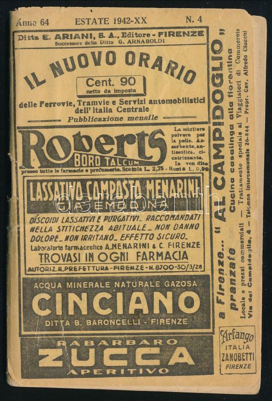 1942 Firenze, Il Nuovo Orario Anno. 64 N.4., 112p