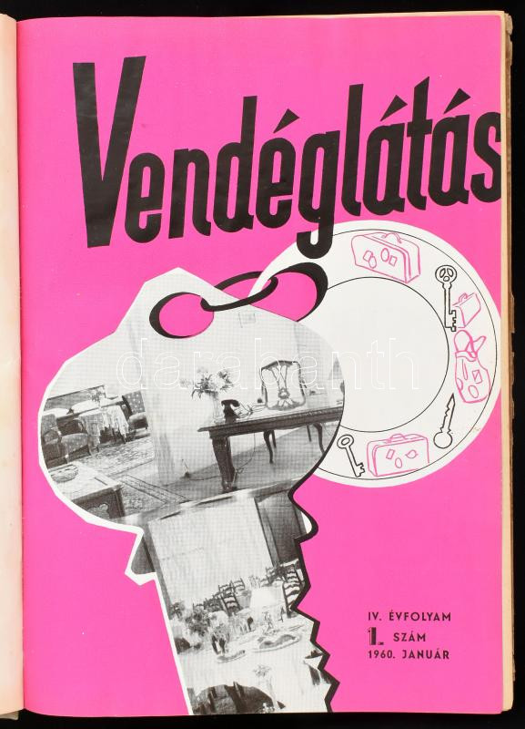 1960 Vendéglátás. 1-12. + Jubileumi különszám. Félvászon-kötésben, kopott, foltos borítóval.