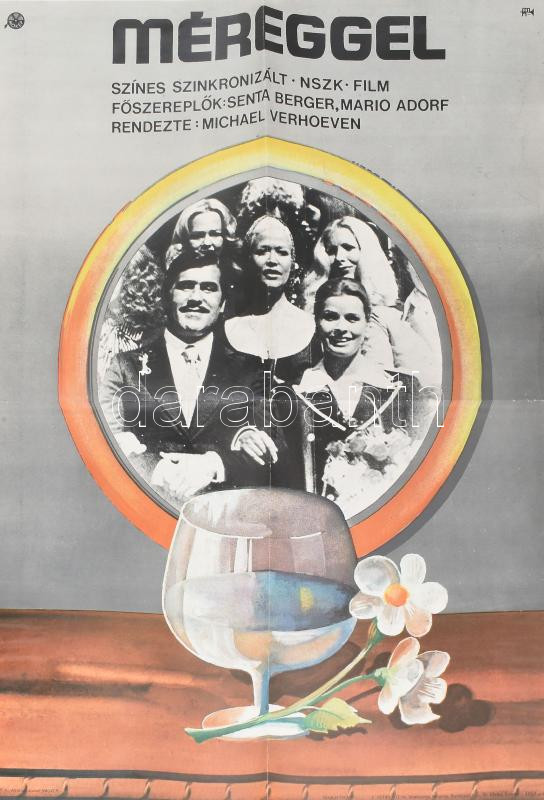 1976 Méreggel, MOKÉP plakát, hajtott, 56×39 cm