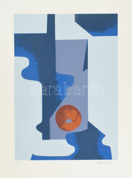 Halász Szabó Sándor (1920-1997): Absztrakt formák. Szitanyomat, papír, jelzett, számozott (27/30), lapszéli apró sérüléssel, 41x29 cm