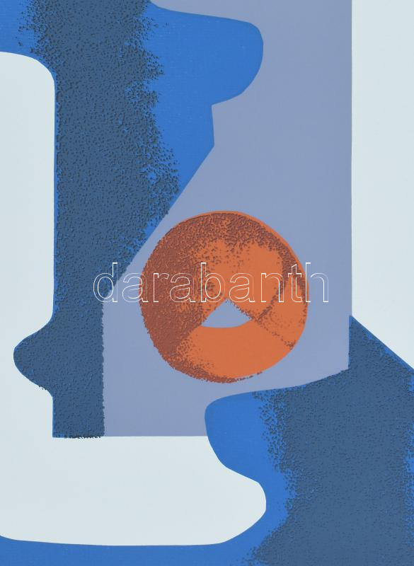 Halász Szabó Sándor (1920-1997): Absztrakt formák. Szitanyomat, papír, jelzett, számozott (27/30), lapszéli apró sérüléssel, 41x29 cm - Image 2