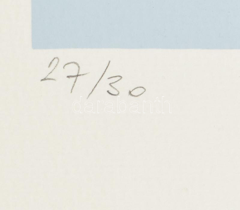 Halász Szabó Sándor (1920-1997): Absztrakt formák. Szitanyomat, papír, jelzett, számozott (27/30), lapszéli apró sérüléssel, 41x29 cm - Image 3