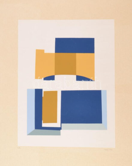 Mark (Márkus), Anna (1928-): Geometrikus kompozíció, 1990. Szitanyomat, papír, jelzett, művészpéldány E.A. jelzéssel. 46x34 cm / screenprint on paper, artist's proof, signed