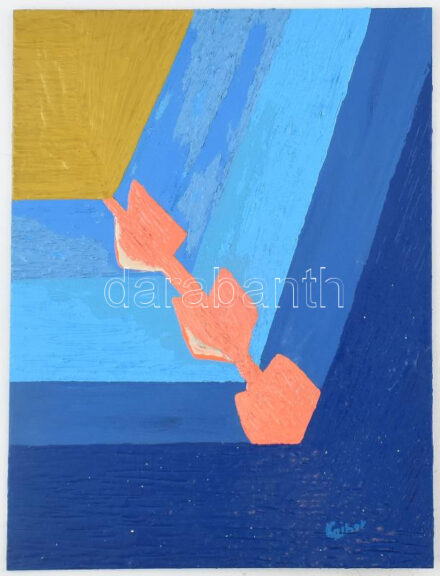 Czibor Ildikó (1969- ): Gold Ayu, 2018. Olaj, farost, jelzett, 40×30 cm