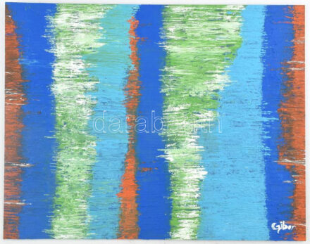 Czibor Ildikó (1969- ): Rezonancia, 2020. Olaj, farost, jelzett, 40×50 cm