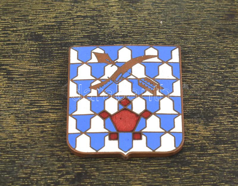 Asztali szelence. Réz doboz, zománc címerrel. 16x13x6 cm - Image 3