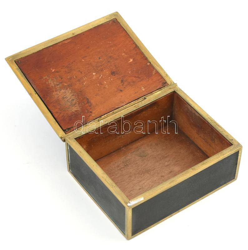 Asztali szelence. Réz doboz, zománc címerrel. 16x13x6 cm - Image 4