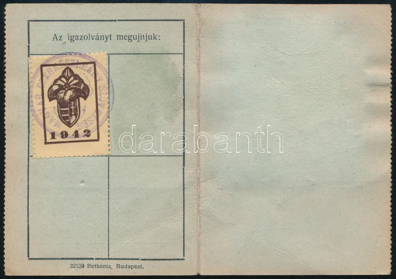 1942 Magyar Cserkészleány Szövetség fényképes igazolványa, - Image 2