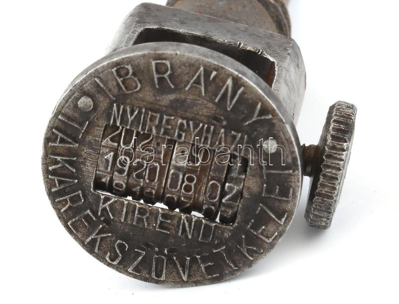 1910-20 körül. Ibrány Takarékszövetkezet. Nyíregyházi kirend. Dátumos. Kopott, m: 13,5 cm - Image 2