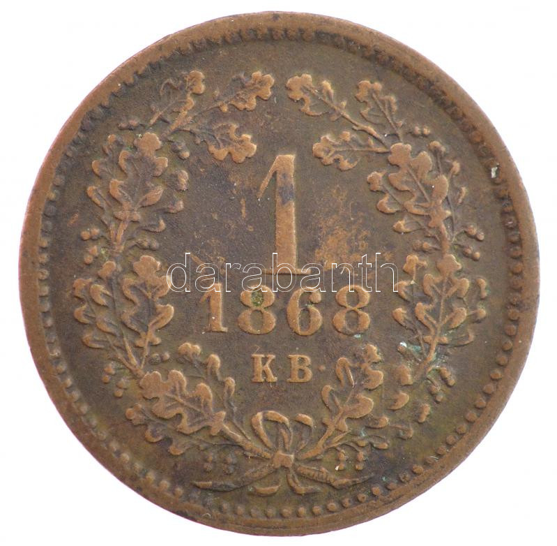 1868KB 1kr Cu 'Angyalos címer' T:2 Hungary 1868KB 1 Kreuzer Cu 'Coat of Arms with Angels' C:XF Adamo M4.1