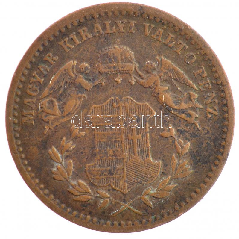 1868KB 1kr Cu 'Angyalos címer' T:2 Hungary 1868KB 1 Kreuzer Cu 'Coat of Arms with Angels' C:XF Adamo M4.1 - Image 2