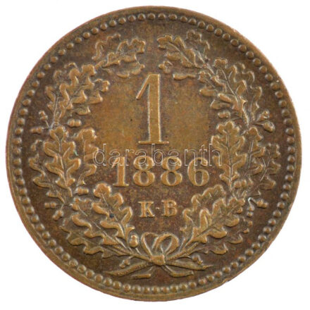 1886KB 1kr Cu 'Középcímer' T:1- Adamo M4.1