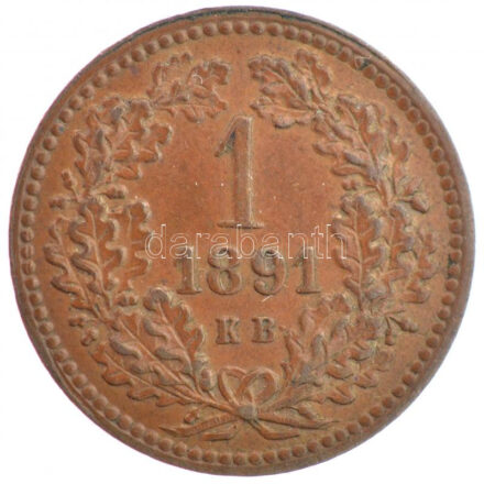 1891KB 1kr Cu 'Fiume-címer' T:1- Adamo M4.1