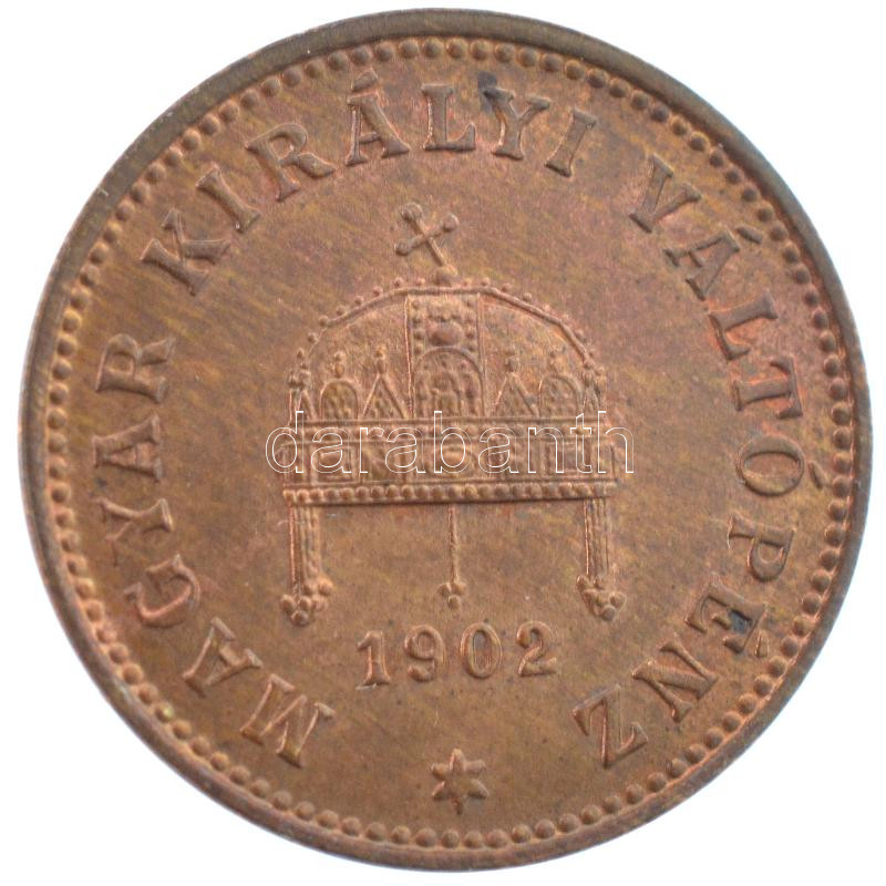 1902KB 1f bronz T:1 Hungary 1902KB 1 Fillér bronze C:UNC Adamo K1 - Image 2