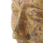 Buddha fej, bronz, kopásokkal, m: 15 cm - Image 4