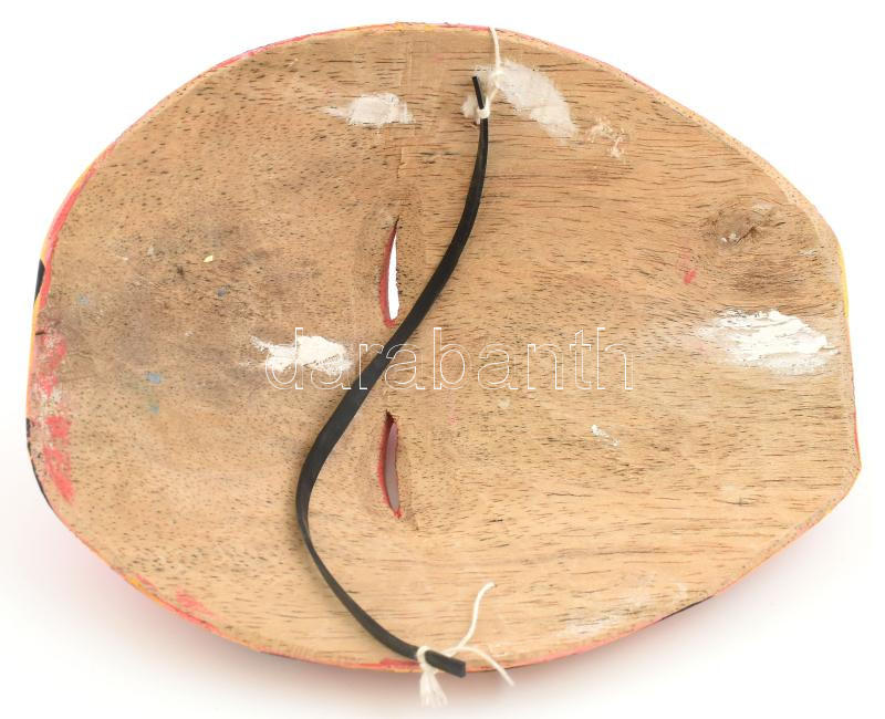 Festett fa keleti maszk, kis kopással. 20 cm - Image 2