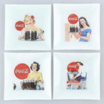 4db PinUp, Coca Cola tálka, üveg, 15x15cm
