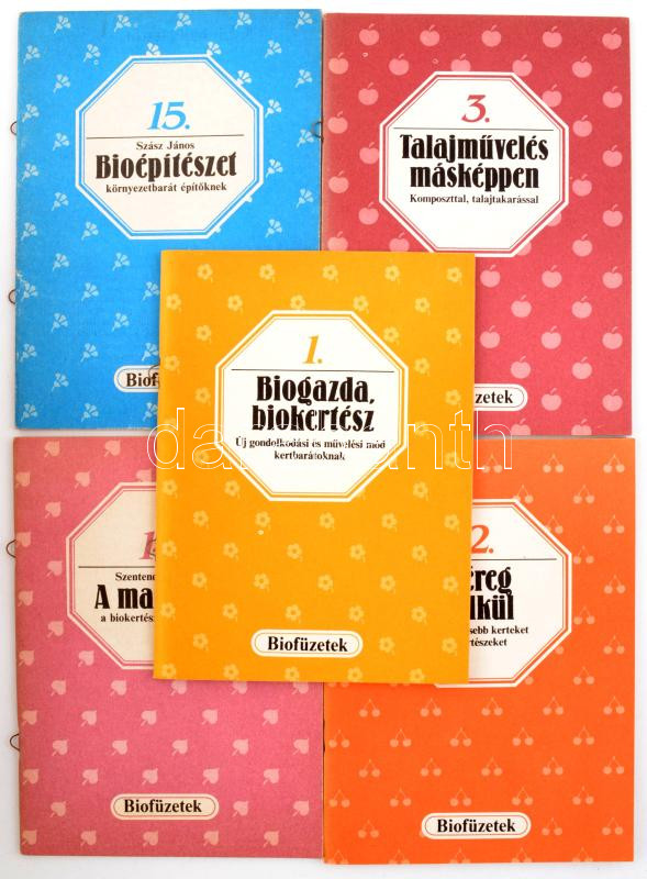 Biofüzetek 1-2-3-14-15. Kiadói papírkötés, jó állapotban.