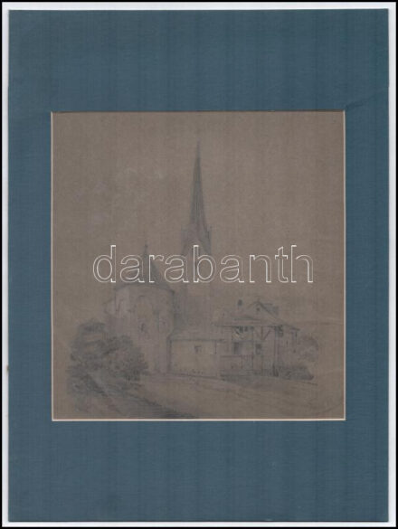 Tóth W. jelzéssel: Német vagy osztrák utcarsézlet, 1860. Ceruza, papír, paszpartuban. 18,5x18 cm