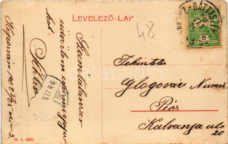 1908 Kaposvár, Erzsébet utca, piac árusokkal. W.L. 2565. (EK) - Image 2