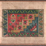 cca 1900 3 db keresztszemes hímzés minta, Bruno Börner Berlin, kartonra kasírozva, kopott, foltos, 19x29,5 és 22,5x30 cm közötti méretekben - Image 3