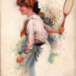 1919 Tenisz hölgy / Tennis lady. Erkal No. 336/4. s: Usabal (EK)