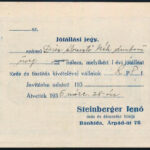 1935 Steinberger Jenő órás és ékszerész fiókja, Bánhida jótállási jegy - Image 2