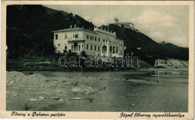 1929 Tihany, a Balaton partján, József főherceg nyaralókastélya (EK)