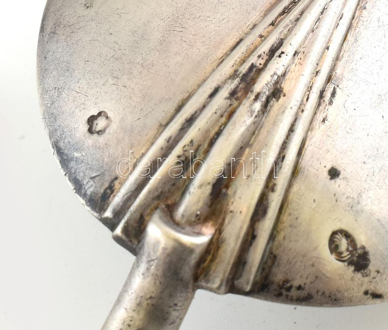 Ezüst (Ag) salátás szedő, csont nyéllel, jelzett, h: 28cm, bruttó: 77g - Image 3