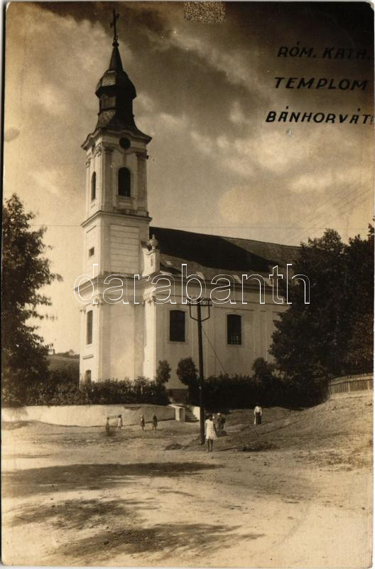 1927 Bánhorváti, Római katolikus templom. Rosenblatt (Miskolc) photo (vágott / cut)