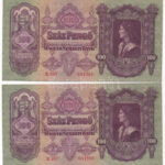 1930. 100P (2x) sorszámkövetők 'E 697 041364 - 041365' T:II Adamo P17