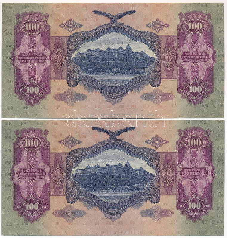 1930. 100P (2x) sorszámkövetők 'E 697 041364 - 041365' T:II Adamo P17 - Image 2