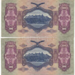 1930. 100P (2x) sorszámkövetők ' *E 075 077224 - *E 075 077225' T:III szép papír Adamo P17 - Image 2