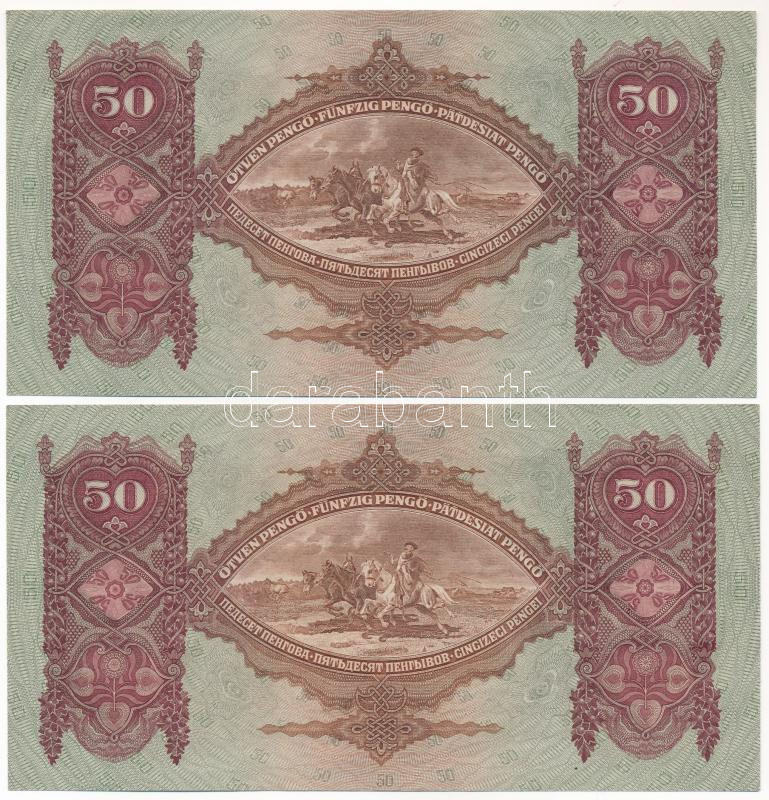 1932. 50P (2x) sorszámkövetők ' D 145 064562 - D 145 064563' T:I- Adamo P14 - Image 2