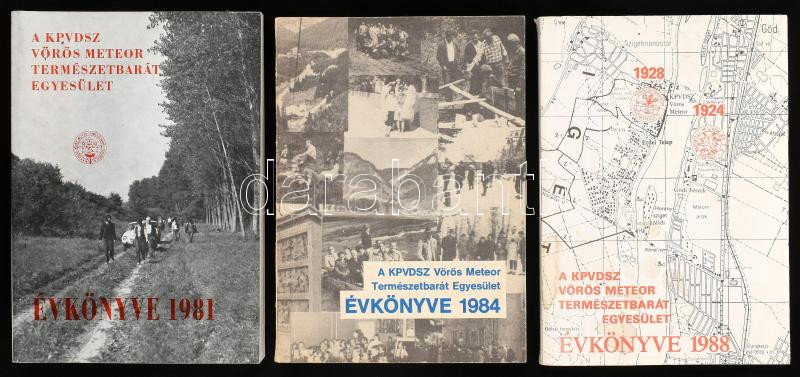 3 db KPVDSZ Vörös Meteor Természetbarát egyesületi évkönyv: 1984,1981,1988. évi.