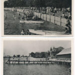 Palicsfürdő, Palic; strand és park - 4 db régi képeslap / spa, beach, park - 4 pre-1945 postcards