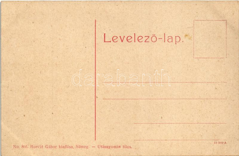Sümeg, templom, vár. W.L. (?) No. 866. Horvát Gábor kiadása (fl) - Image 2