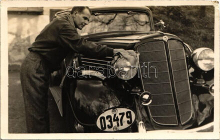 Vintage Buick automobile with Goddess hood ornament. photo (Rb)