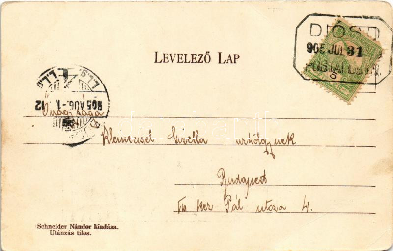 1905 Diósd, Gróf Wimpfen-féle állatkert, Erdészeti ház (Kutya vár). Schneider Nándor kiadása (EB) - Image 2