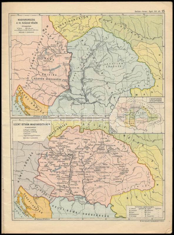 Barthos-Kurucz: Egyetemes Történelmi Atlasz. Bp., é.n. (1932), M. Kir. Honvéd Térképészeti Intézet, 40 p. Papírkötésben, kissé kopott borítóval, kissé sérült gerinccel. - Image 3