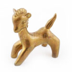 Réz lovacska figura, jelzés nélkül, m: 7 cm