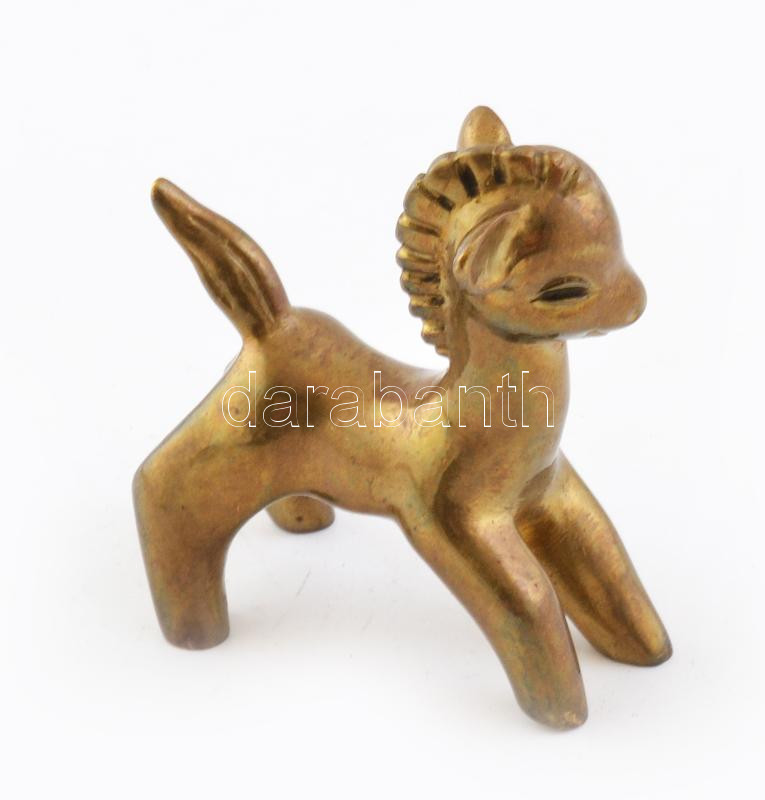 Réz lovacska figura, jelzés nélkül, m: 7 cm - Image 2