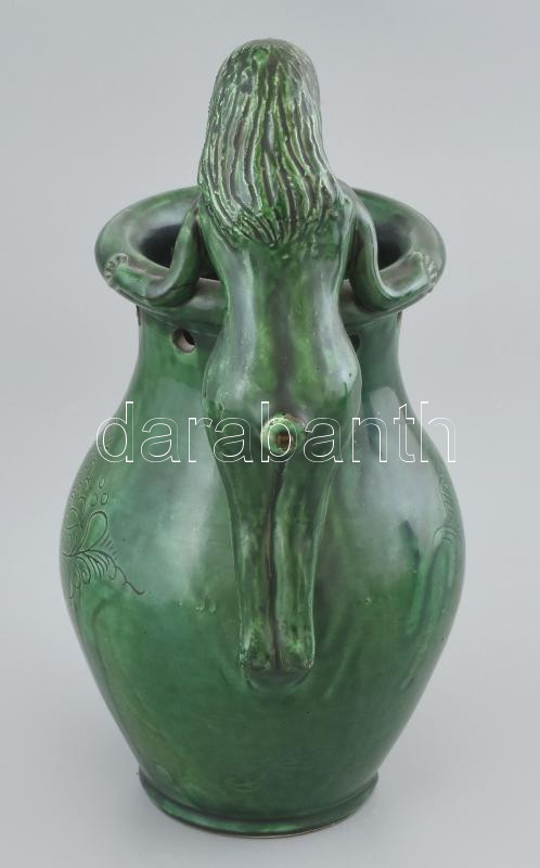 Népi erotikus / pajzán kancsó, jelzés nélkül, hibátlan, m: 30 cm - Image 2