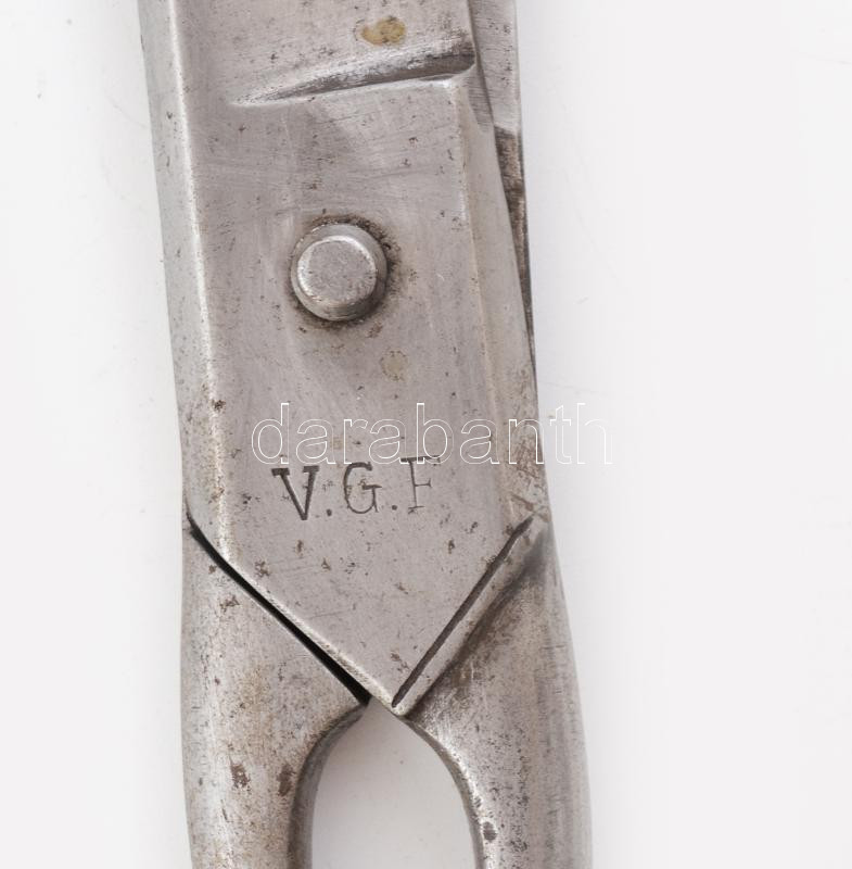 2 db régi fém szabóolló, az egyik jelzett, h: 20 - 22 cm - Image 2