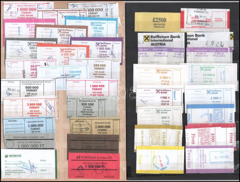 ~2000-2021. 80db magyar és külföldi bankjegy kötegelő szalag két kartonlapra rendezve - Image 2