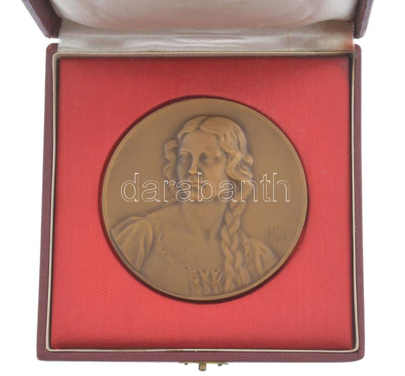 Berán Lajos (1883-1943) 1931. 'Budapesti emlék' kétoldalas bronz emlékérem, tokban (80mm) T:1- ph, kis karc - Image 3